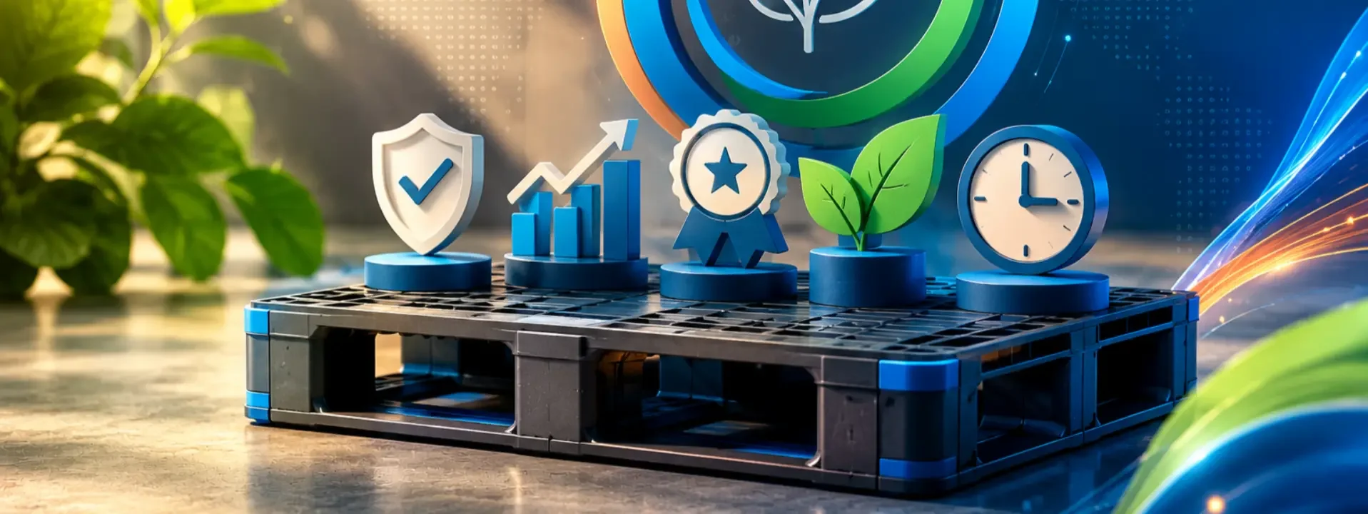 Plastic Pallets en almacén moderno