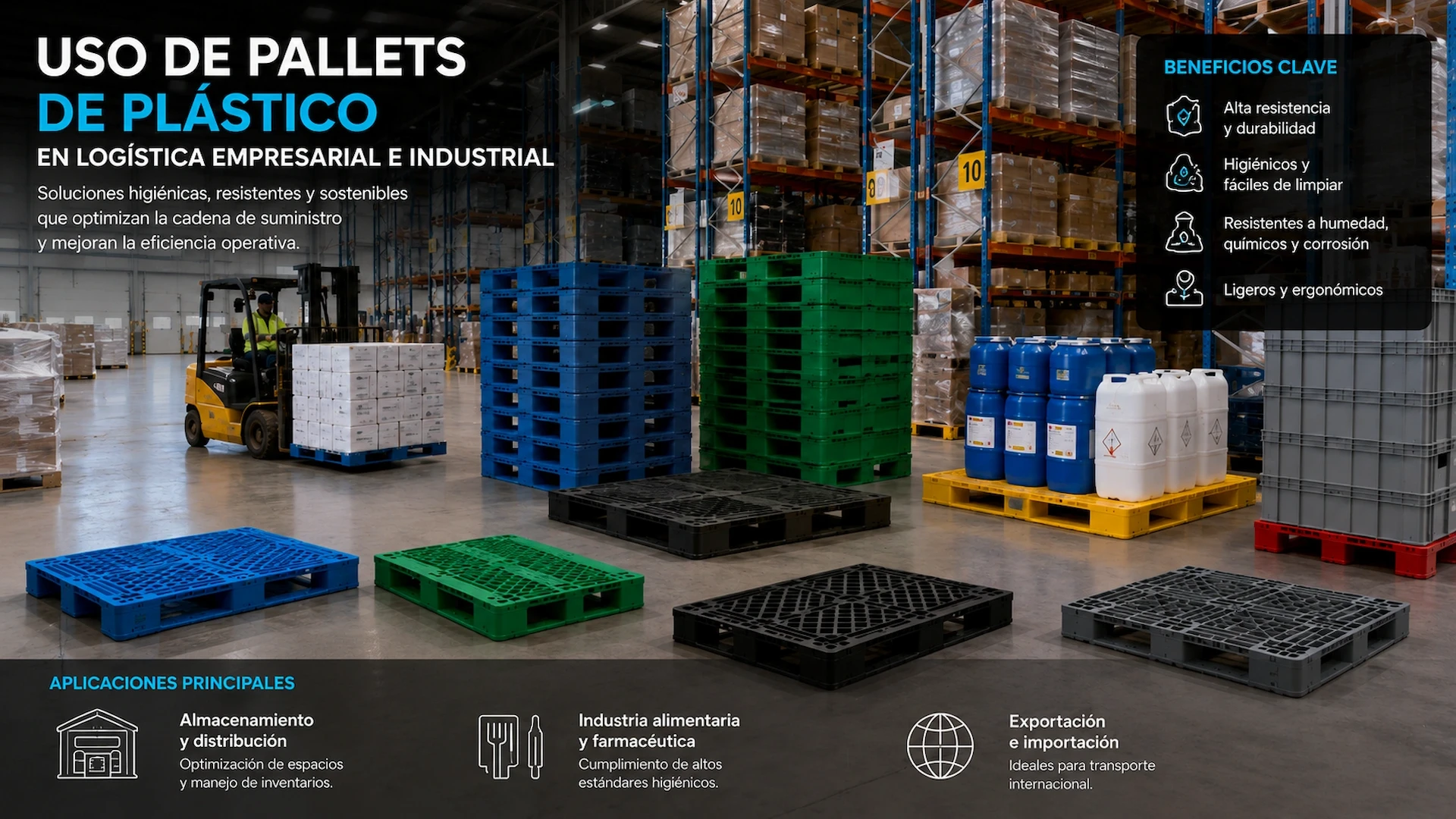 Usos de pallets plásticos en logística e industria
